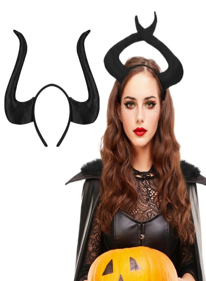 JOINPAYA Maleficent Horns: Halloween Demon Horns Headband Cosplay for Women Men - Devil Black headband Party Dress Up Costume Accessories (Black) - Image 1